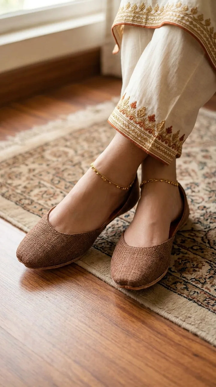 Brown Ethnic Khussa For Women EC8779