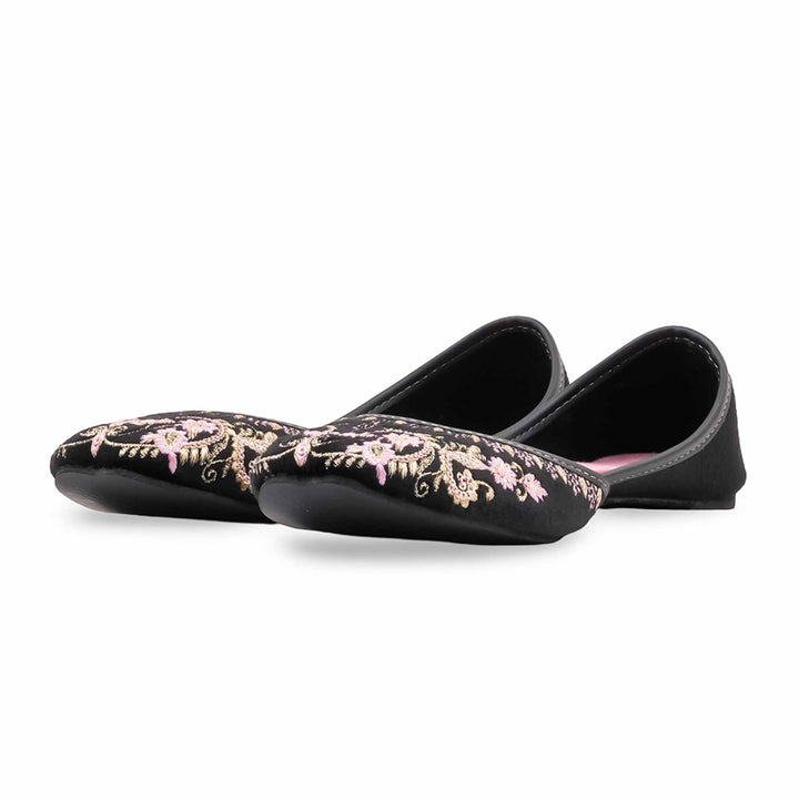 Black Ethnic Khussa For Ladies EC8781