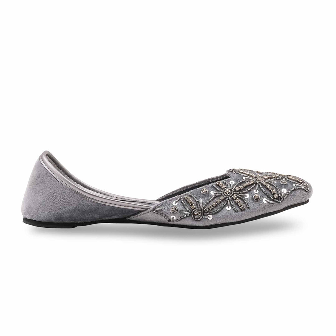 Grey Fancy Khussa For Ladies EC8783