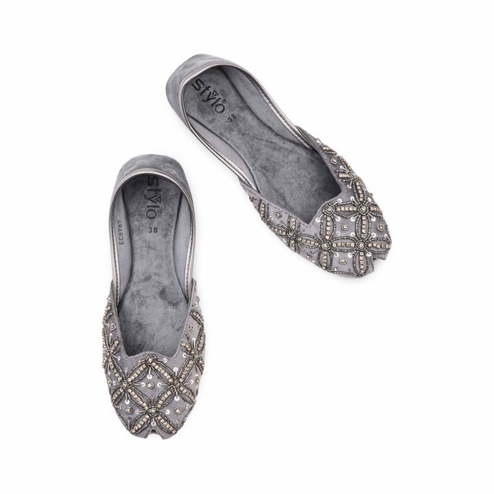 Grey Fancy Khussa For Ladies EC8783