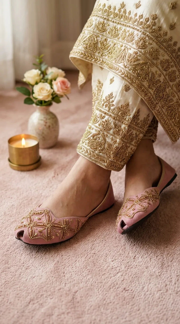 Pink Fancy Khussa For Ladies EC8783