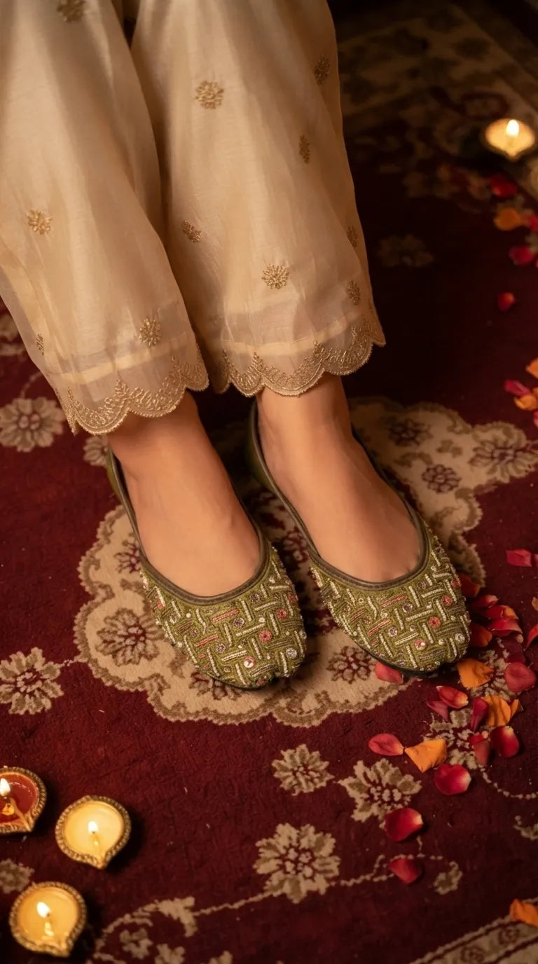 Mehndi Ethnic Khussa For Women EC8785