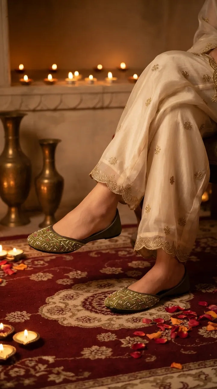 Mehndi Ethnic Khussa For Women EC8785