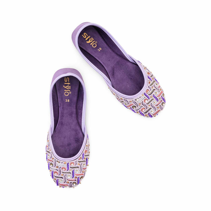 Purple Fancy Khussa For Ladies EC8785