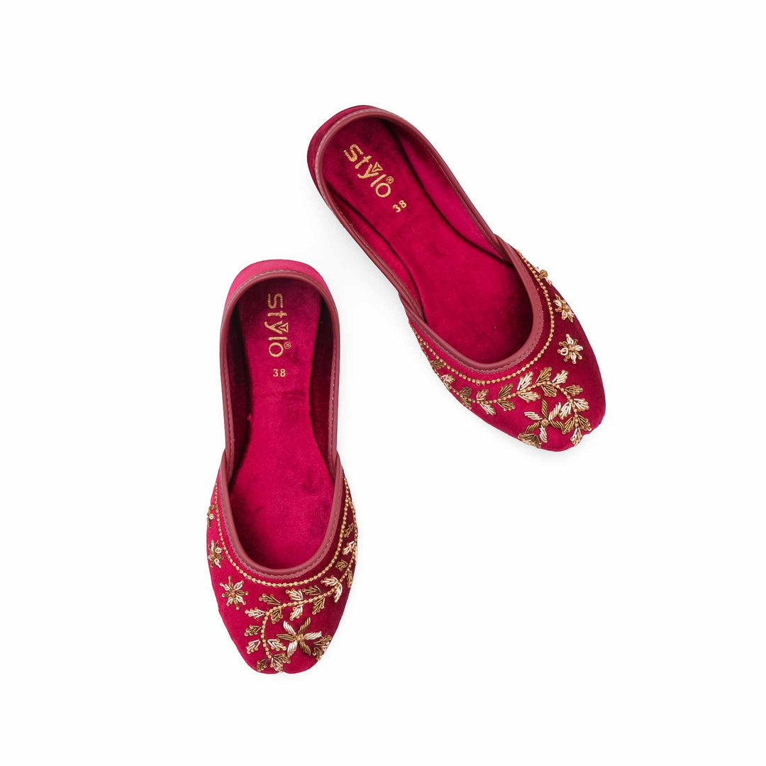 Maroon Fancy Khussa For Ladies EC8792