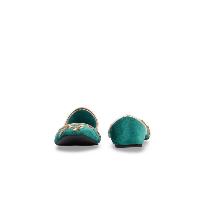 Green Ethnic Khussa For Ladies EC8792