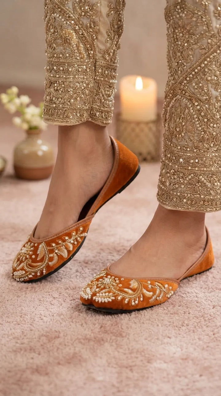 Rust Fancy Khussa For Women EC8793