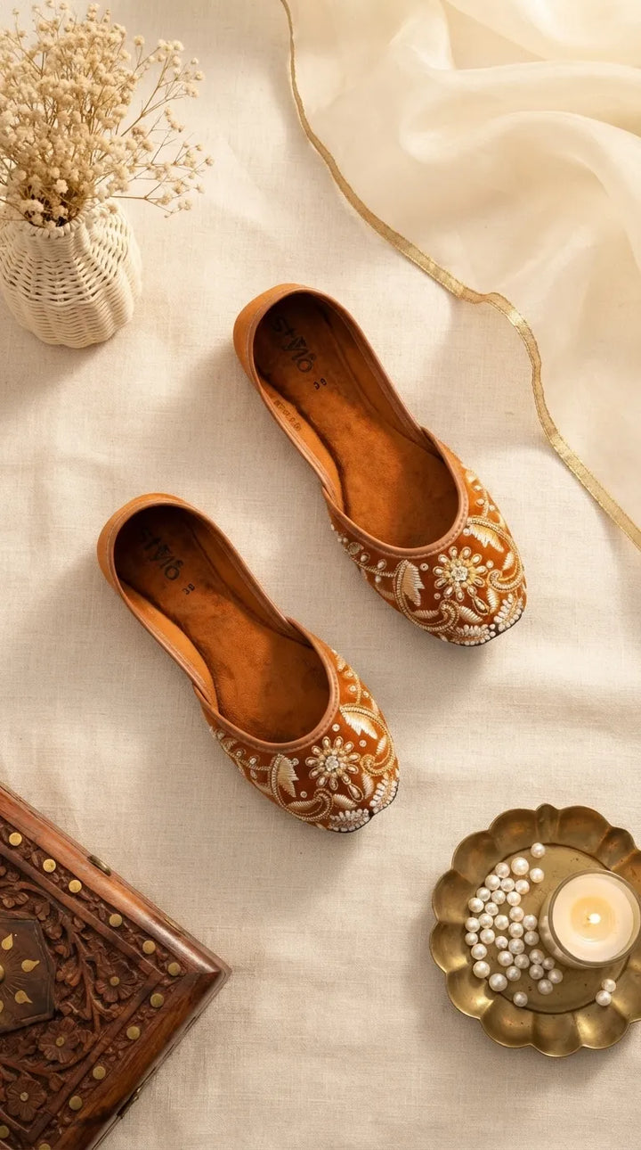 Rust Fancy Khussa For Women EC8793