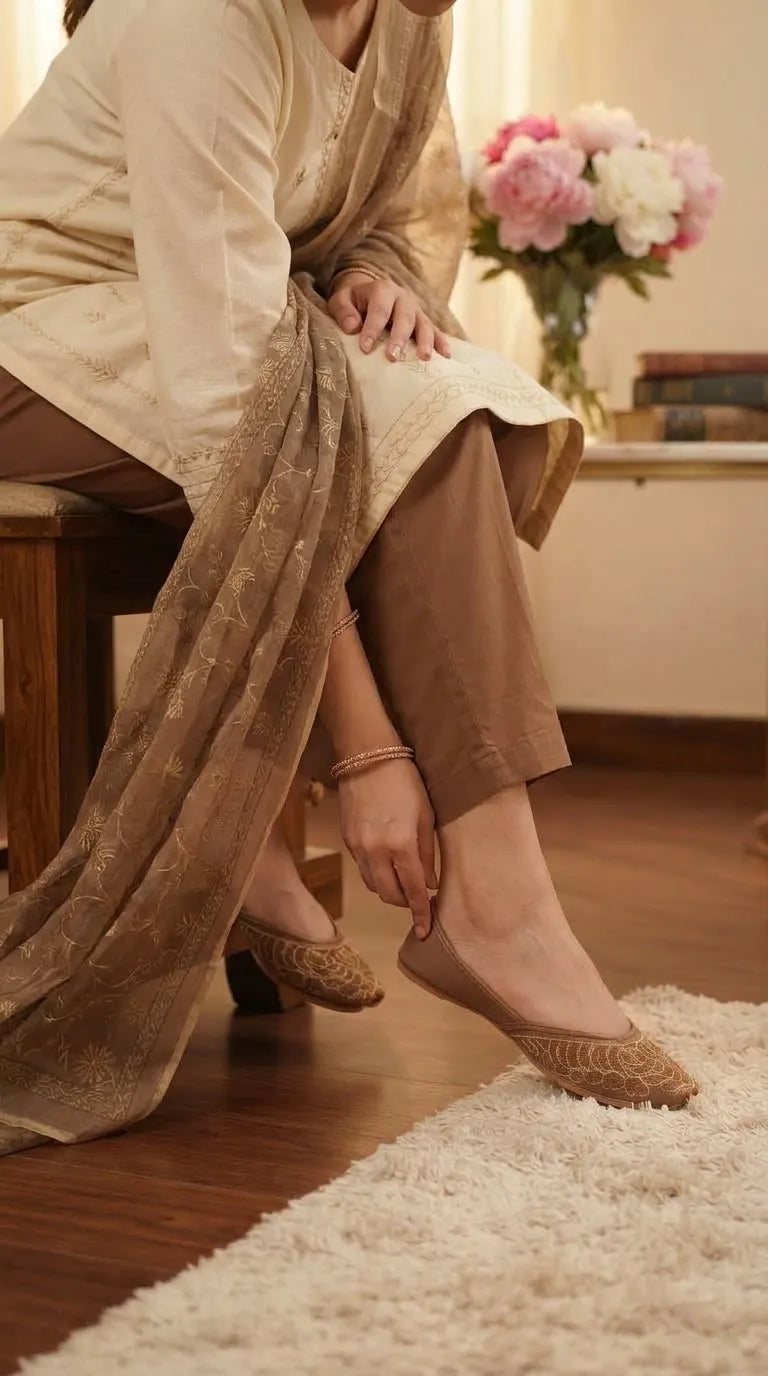 Brown Ethnic Khussa For Ladies EC8797