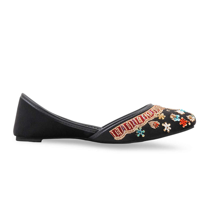 Black Ethnic Khussa For Ladies EC8809