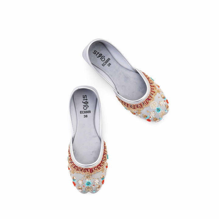 Grey Ethnic Khussa For Ladies EC8809