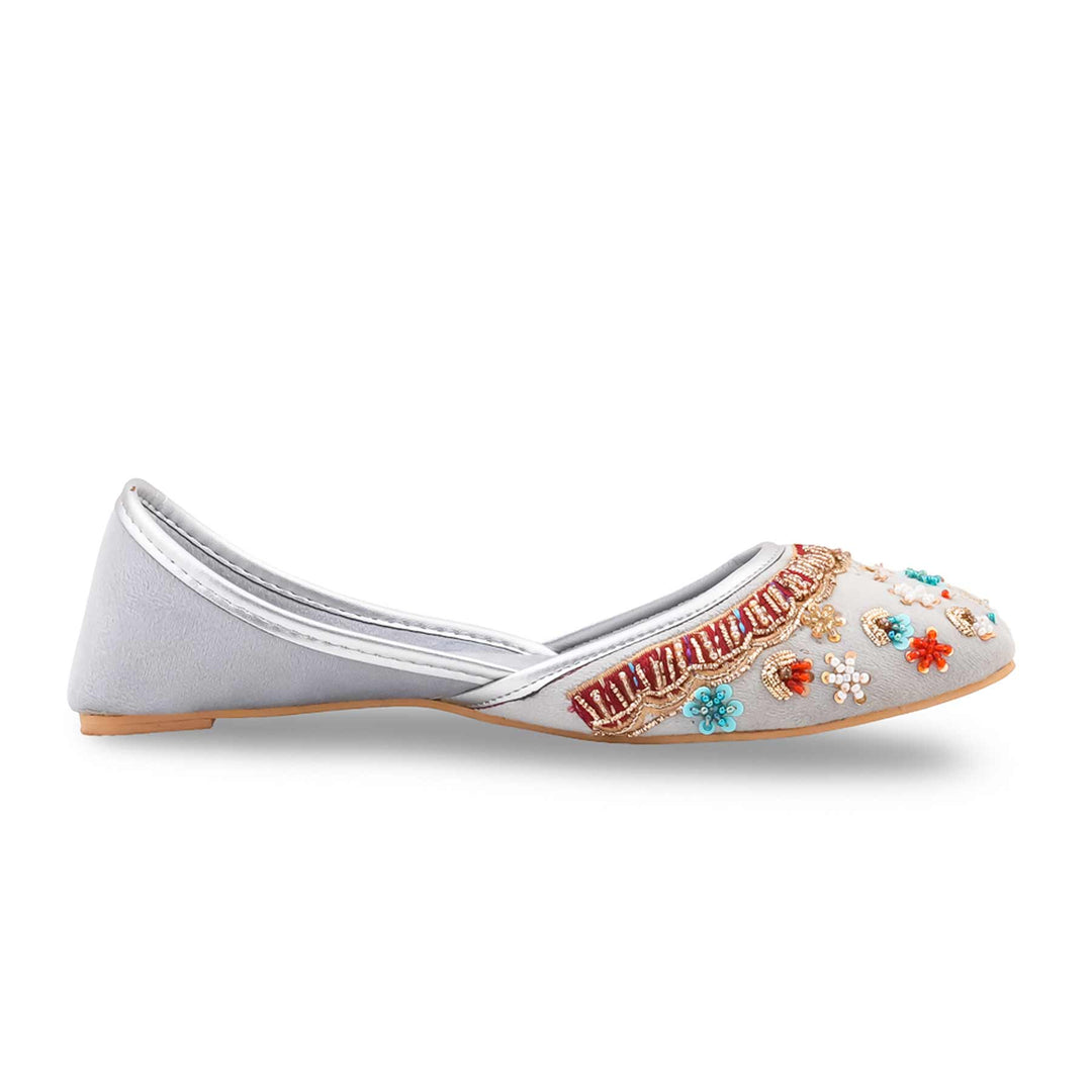 Grey Ethnic Khussa For Ladies EC8809