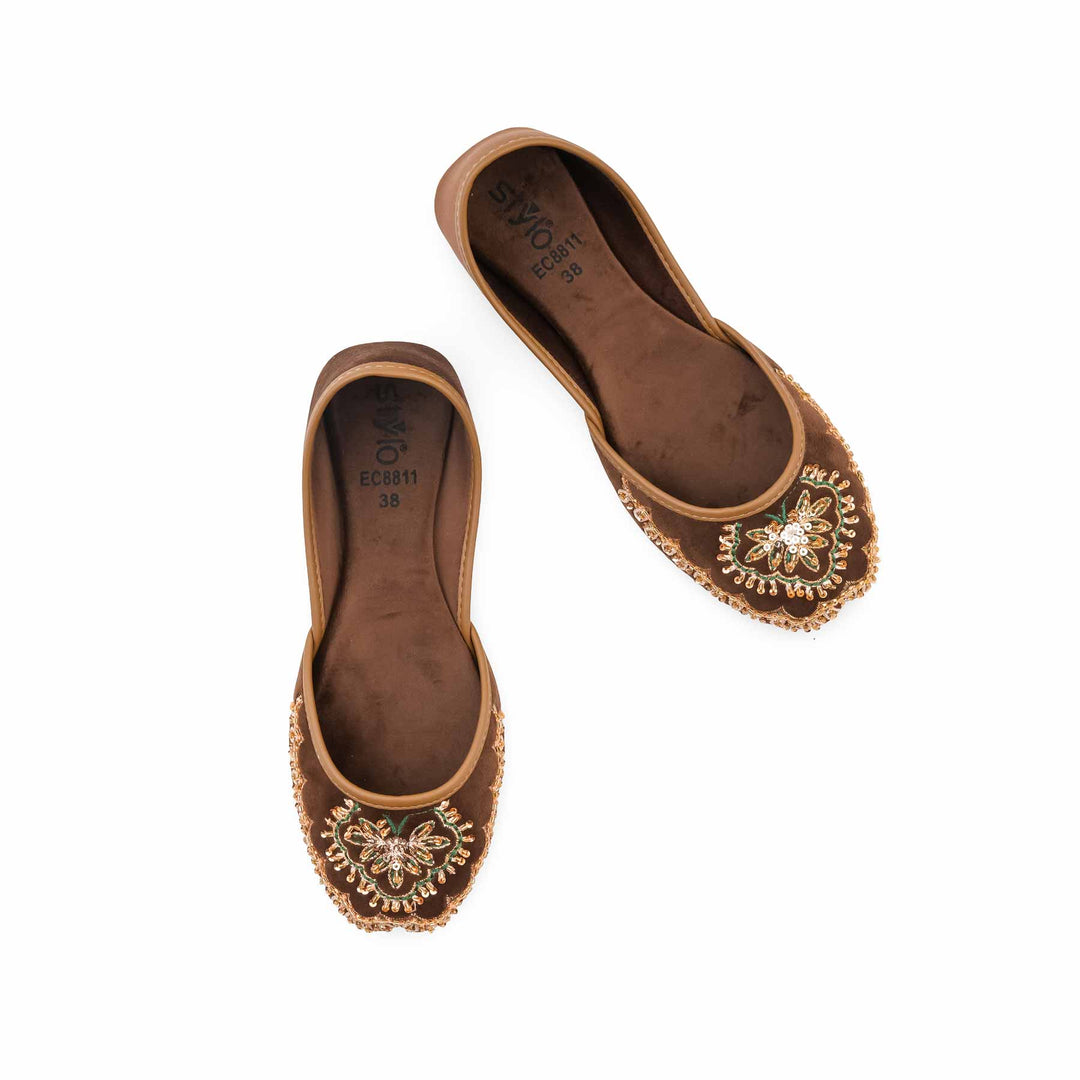 Brown Ethnic Khussa For Ladies EC8811