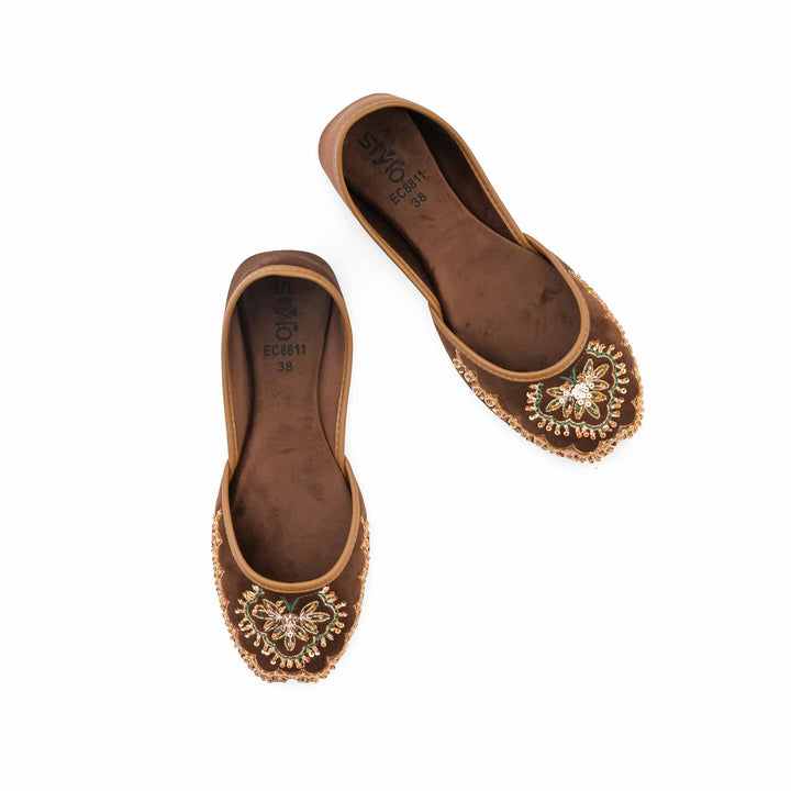 Brown Ethnic Khussa For Ladies EC8811