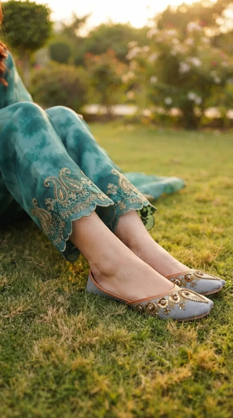 Grey Ethnic Khussa For Women EC8825