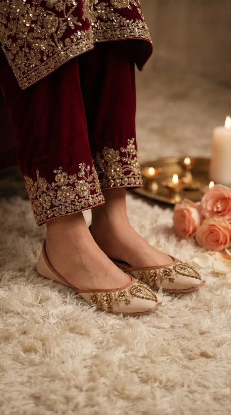 Fawn Fancy Khussa For Ladies EC8825