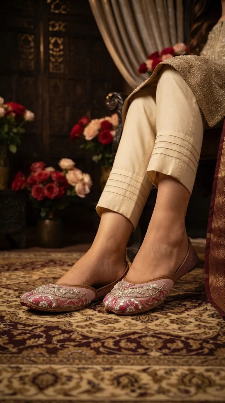 Pink Fancy Khussa For Ladies EC8833