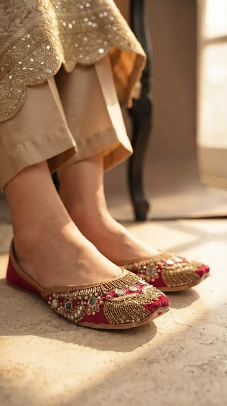 Maroon Fancy Khussa For Ladies EC8834