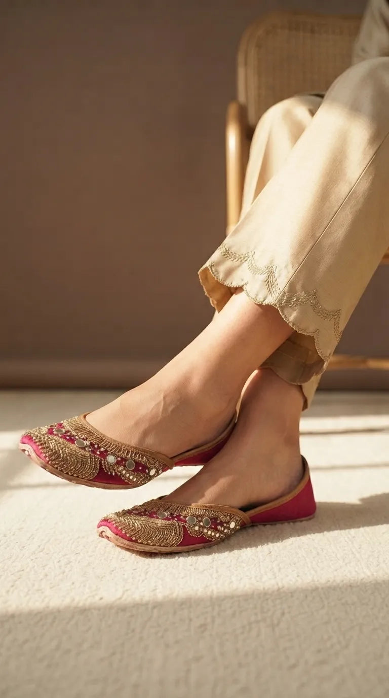 Maroon Fancy Khussa For Ladies EC8834