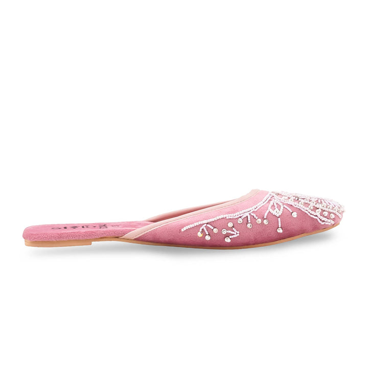 Pink Ethnic Back Open Khussa For Ladies EC8843