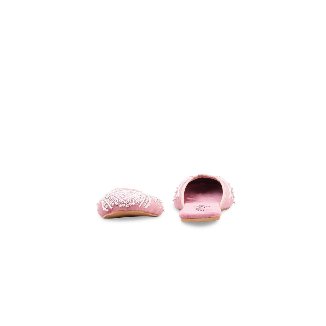 Pink Ethnic Back Open Khussa For Ladies EC8843