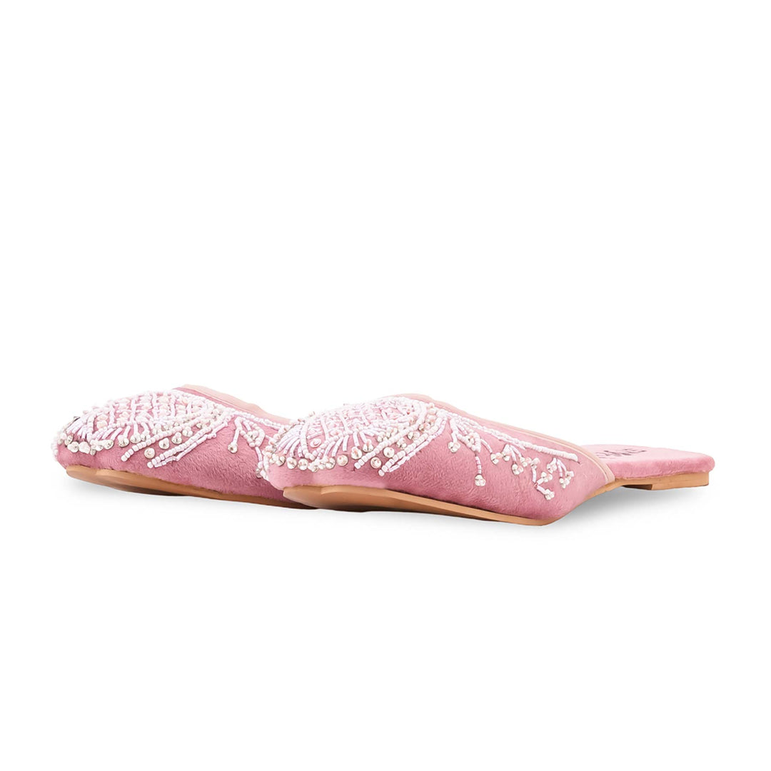 Pink Ethnic Back Open Khussa For Ladies EC8843