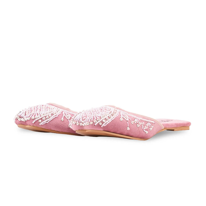 Pink Ethnic Back Open Khussa For Ladies EC8843