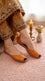 Mustard Leather Khussa For Women EC8864
