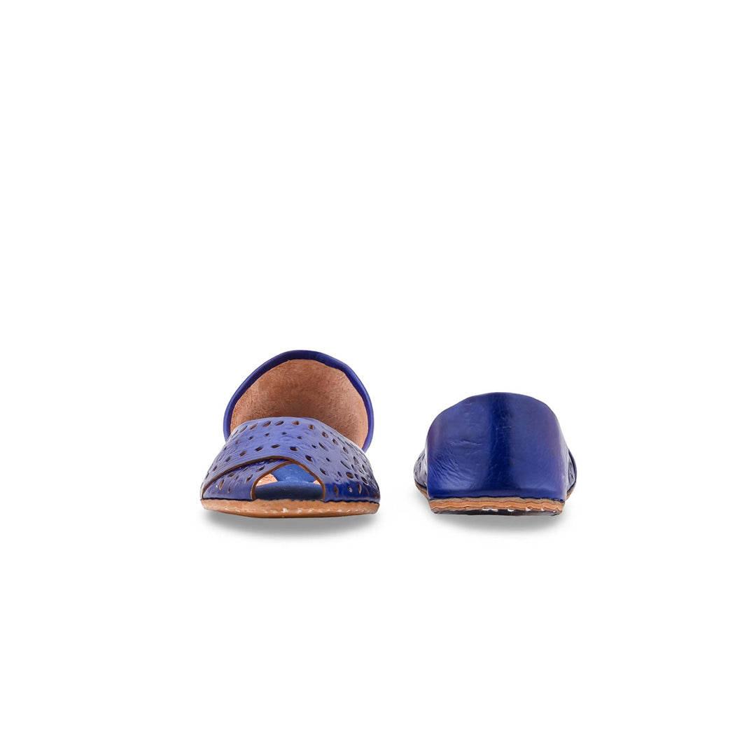 Blue Leather Khussa For Women EC8864