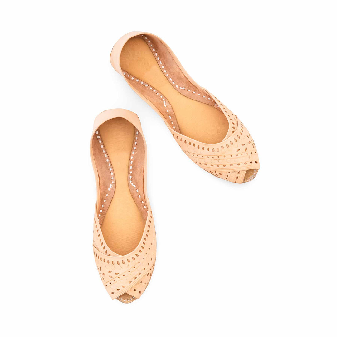 Fawn Leather Khussa For Women EC8864