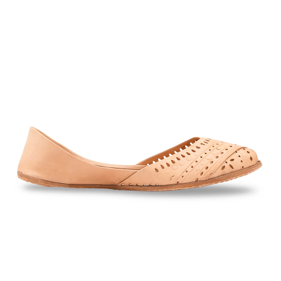 Fawn Leather Khussa For Women EC8864