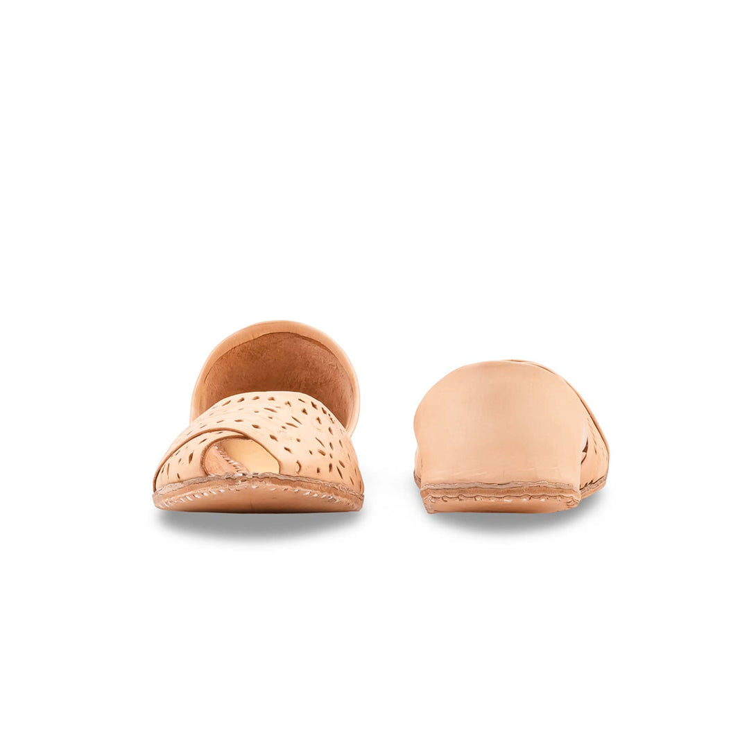 Fawn Leather Khussa For Women EC8864
