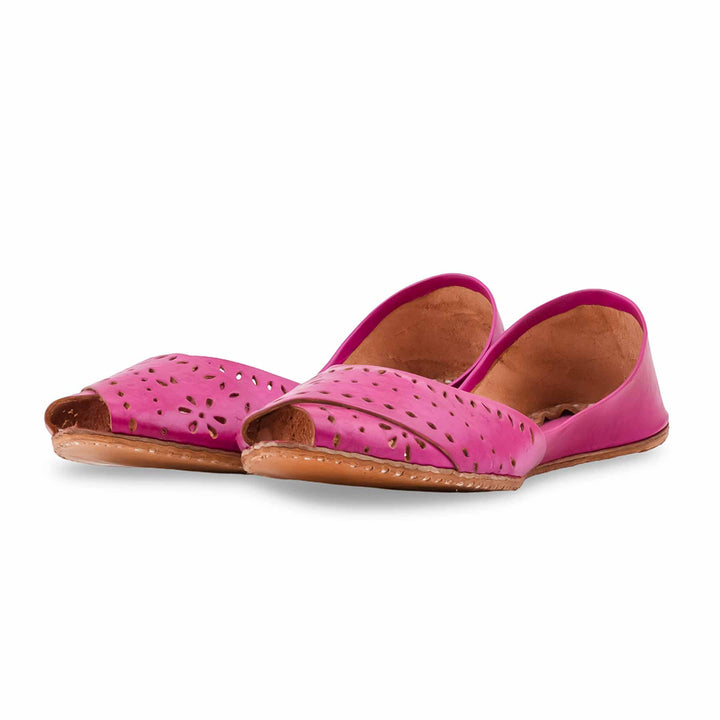 Pink Leather Khussa For Women EC8864