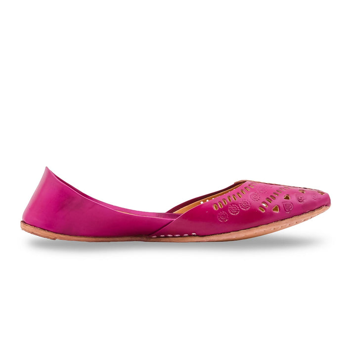 Pink Leather Khussa For Women EC8865