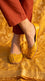 Yellow Leather Khussa For Women EC8865