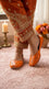 Orange Leather Khussa For Women EC8865