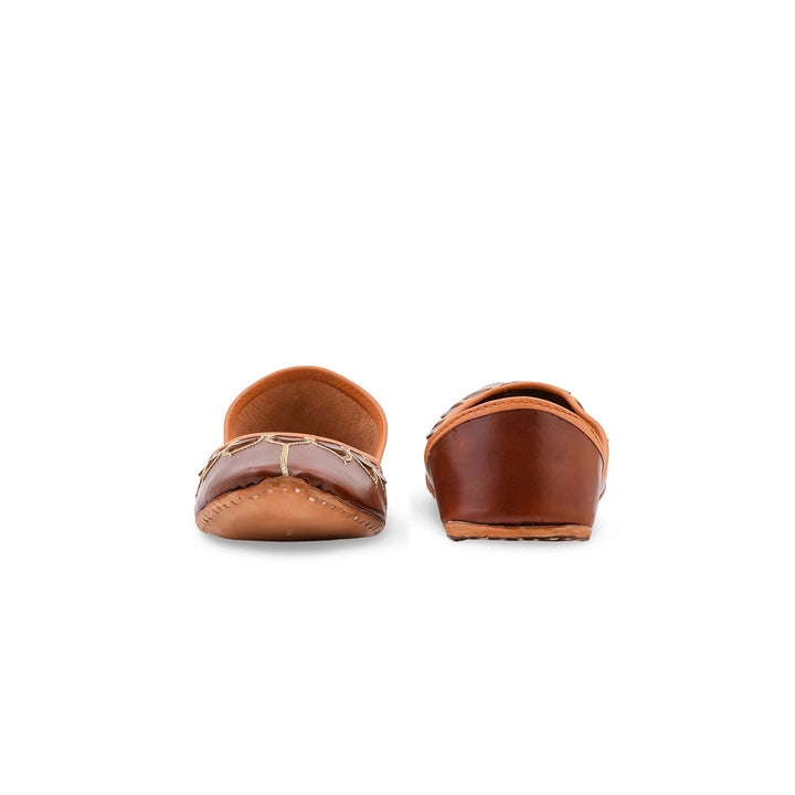 Brown Leather Khussa For Women EC8866