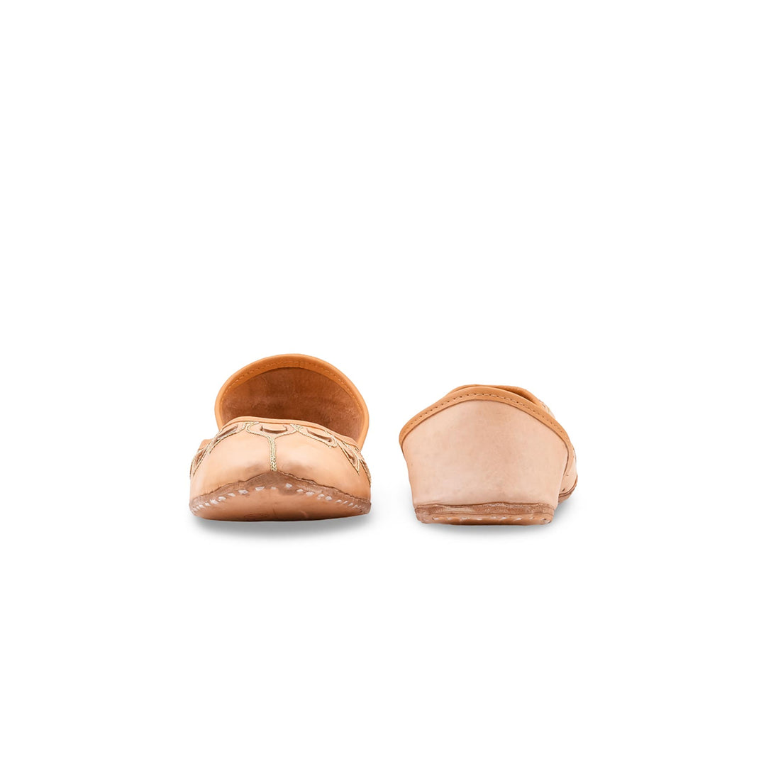 Fawn Leather Khussa For Women EC8866