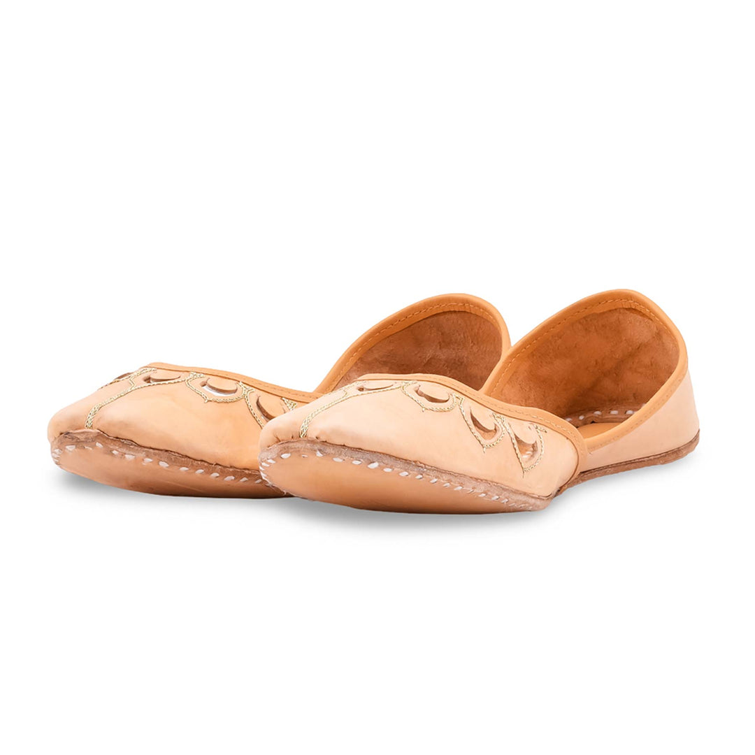 Fawn Leather Khussa For Women EC8866