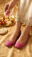 Pink Leather Khussa For Women EC8866