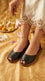 Black Leather Khussa For Women EC8867