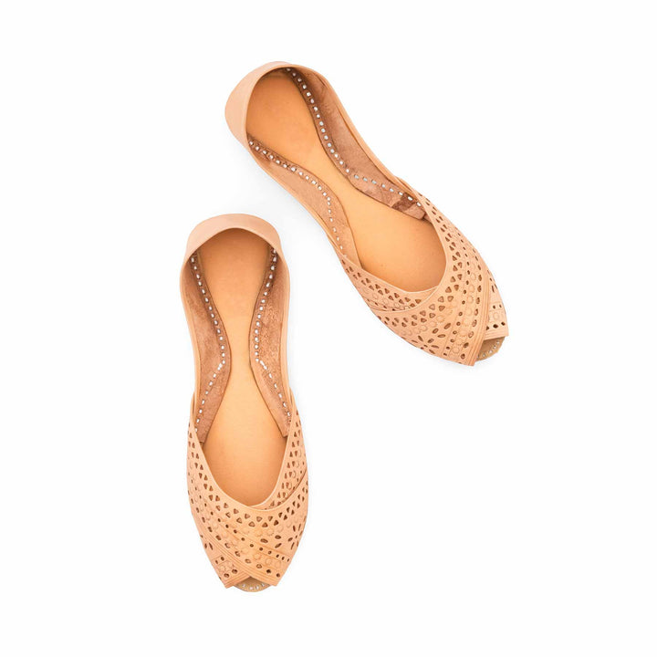 Fawn Leather Khussa For Women EC8867