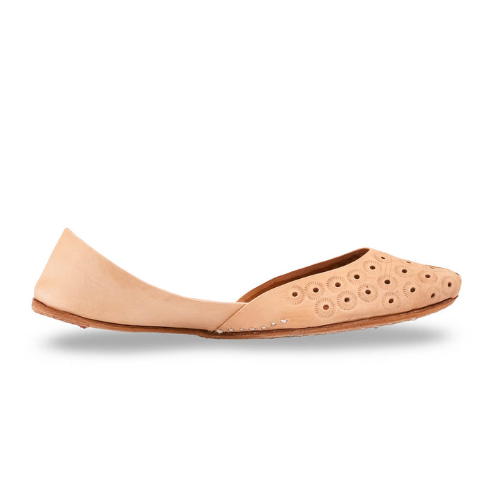 Fawn Leather Khussa For Women EC8868