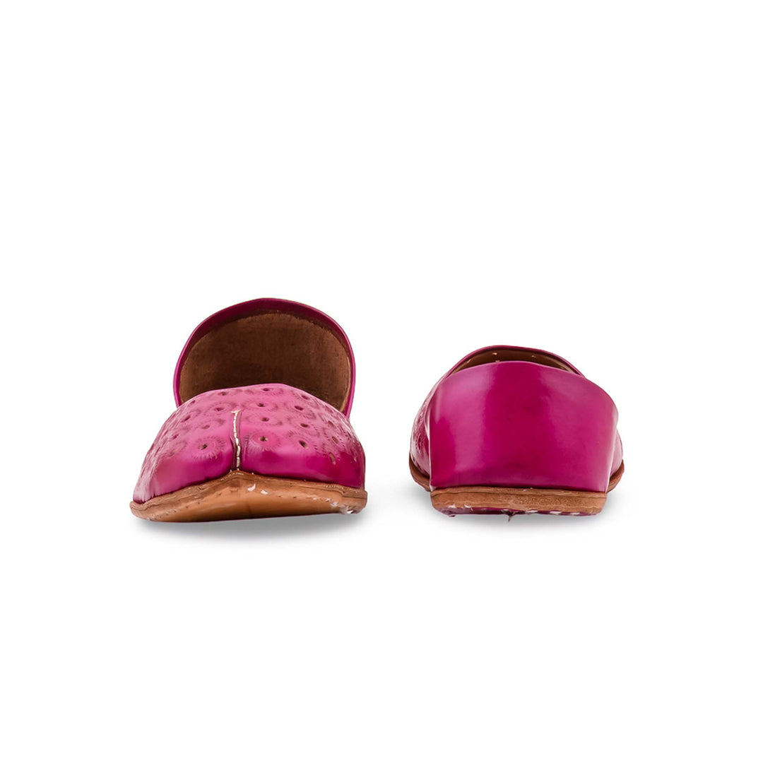 Pink Leather Khussa For Women EC8868