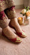 Red Leather Khussa For Women EC8873