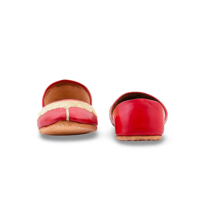 Red Leather Khussa For Women EC8874