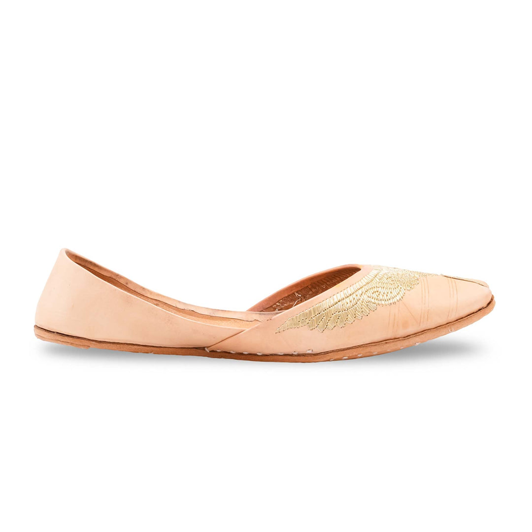 Fawn Leather Khussa For Women EC8874