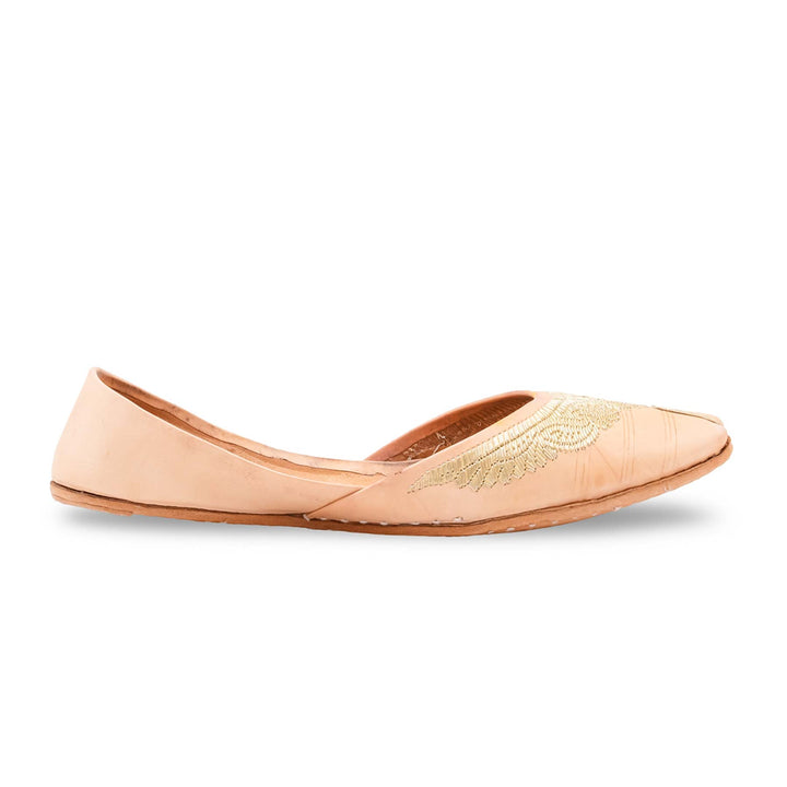 Fawn Leather Khussa For Women EC8874