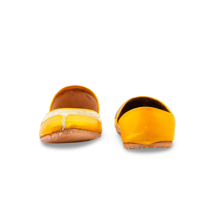 Yellow Leather Khussa For Women EC8874