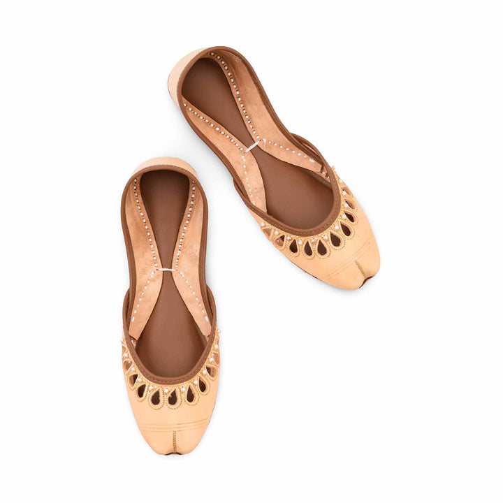 Fawn Leather Khussa For Women EC8875